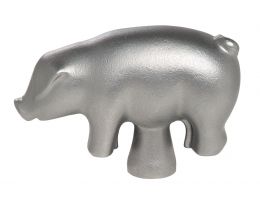 Staub Knauf Dedckelgriff Edelstahl Schwein Silber