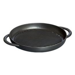 Staub Grill Pans Pure Grill, 30 cm rund Gusseisen Schwarz