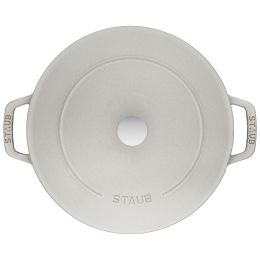 Staub La Cocotte Kochtopfset, 2-tlg rund Gusseisen Weisser Trüffel Kochtopf Topf