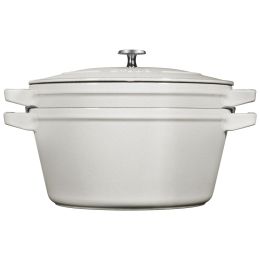 Staub La Cocotte Kochtopfset, 2-tlg rund Gusseisen Weisser Trüffel Kochtopf Topf