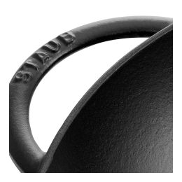 Staub Specialities Töpfe und Pfannen Wok mit Glasdeckel, 37 cm | rund | Gusseisen | Schwarz