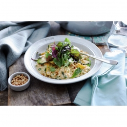 Staub 6 er Set Dining Line Teller 24 cm, Keramik, Weisser Trüffel