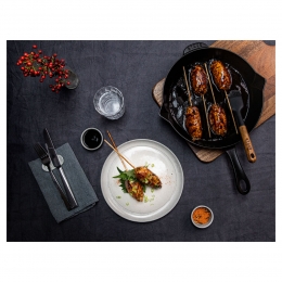 Staub 6er Set Dining Line Teller flach 22 cm, Keramik, Weisser Trüffel kratzfest spülmaschinengeeignet