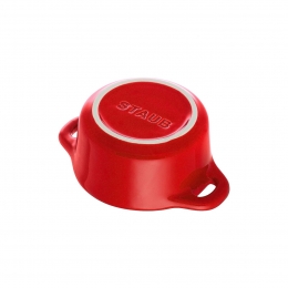 Staub Set 6 Stück Keramik Dessertschale Auflaufform Mini Cocotte, rund Kirsch-Rot 10 cm
