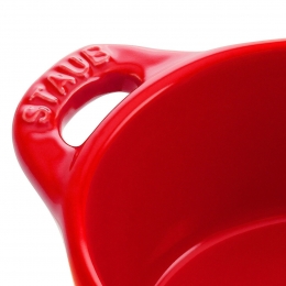 Staub Set 6 Stück Keramik Dessertschale Auflaufform Mini Cocotte, rund Kirsch-Rot 10 cm