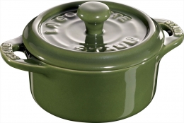 Staub Keramik 6 er Set Mini Cocotte, rund basilikumgrün 10 cm Ceramic