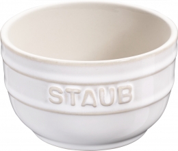 Staub Keramik Dessertschale Auflaufform Förmchen, rund, 6er Set Elfenbeinweiß 8 cm