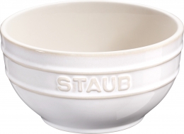 Staub Keramik 6er Set Obstschüssel Servierschüssel Rührschüssel, rund Elfenbeinweiß 14 cm