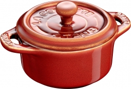 Staub Keramik 6er Set Dessertschale Auflaufform Mini Cocotte, rund Kupferrot 10 cm