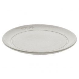 Staub Dining Line Teller flach 22 cm, Keramik, Weisser Trüffel