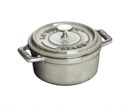 Staub Cocotte Bräter 28 cm grau rund