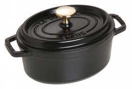 Staub Kochgeschirr Cocotte Bräter Kochtopf Bratentopf oval Schwarz 17 cm