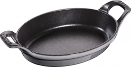 Staub Kochgeschirr Stapelbare Auflaufform oval Graphitgrau 21 cm