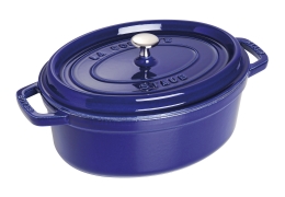 Staub oval Cocotte Bräter 31 cm dunkelblau oval