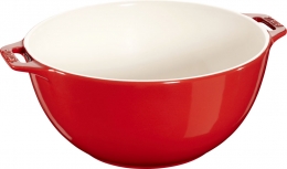 Staub Keramik Salatschüssel Obstschüssel Servierschüssel kirsche 25 cm Ceramic