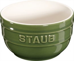 Staub Keramik 2 er Förmchenset Dipschale Dessertschale Schale basilikumgrün 8 cm Ceramic