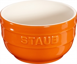 Staub Keramik 2 er Förmchenset Dipschale Dessertschale Schale orange 8 cm Ceramic