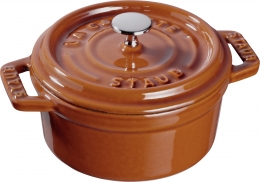 Staub Cocotte Bräter Bratentopf Topf Kochtopf, rund, 10 cm, Zimt Gusseisen