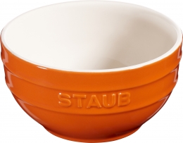 Staub Keramik Schüssel Schale Obstschüssel rund Orange 14cm