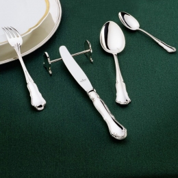 Wilkens Tafelsilber Besteck Set 30-teilig Dresdner Barock in 180g Royal Versilberung