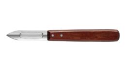 Zwilling Schäler Messer Küchenmesser Gemüsemesser Sparschäler 2-schneidig Holz braun