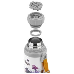 ZWILLING Thermo Thermoflasche mit Becher DINOS, 380 ml, Edelstahl, Weiß-grau