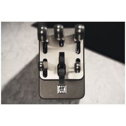 ZWILLING Gourmet Messer Selbstschärfender Messerblock, 7-tlg Esche Anthrazit