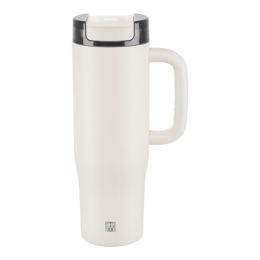 ZWILLING Thermo Plus Isolierbecher Thermobecher mit Strohhalm, 900 ml Edelstahl Cream