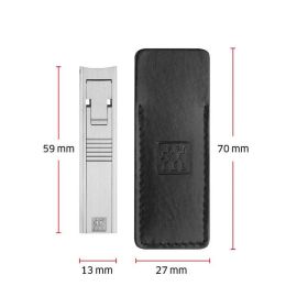 Zwilling TWIN® S Nagelknipser Lederhülle + Alubox Blau + Geschenkverpackung