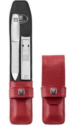 Zwilling Taschenetui Manicüre Manikür-Set Rindleder rot 2-tlg. TWINOX Beauty