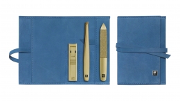ZWILLING J.A. HENCKELS TWINOX Gold Edition Taschen Etui 3-tlg., blau Manicure Nagelplfege