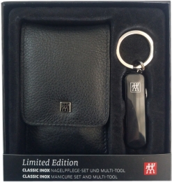 Zwillling ClassicInox Manicure Etui 4tlg.Taschenetui + Multitool/Taschenmesser schwarz